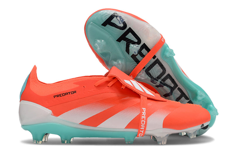 Chuteira Adidas Predator Elite Tongue FG - Laranja e Ciano