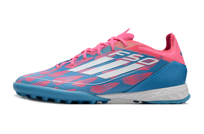 Chuteira Society Adidas F50 TF - Rosa e Azul