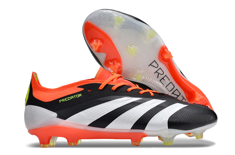 Chuteira Adidas Predator Elite FG - Preta, Branca e Laranja