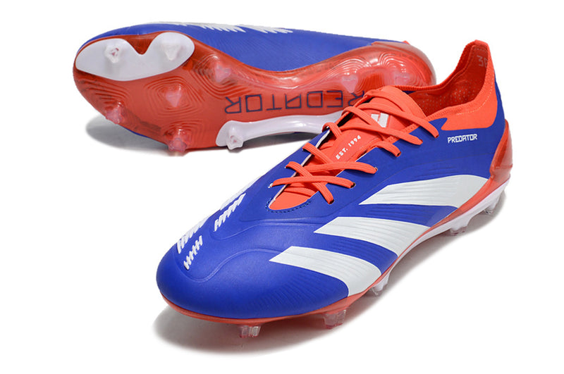 Chuteira Adidas Predator Elite FG - Azul , Branca e Laranja