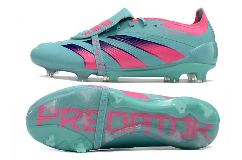 Chuteira Adidas Predator Elite Tongue FG - Azul e Rosa