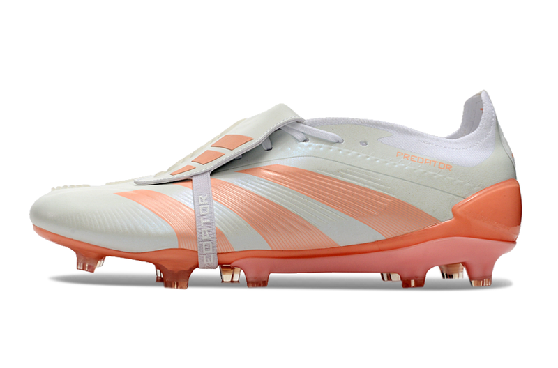 Chuteira Adidas Predator Elite Tongue FG - Branca e Salmão