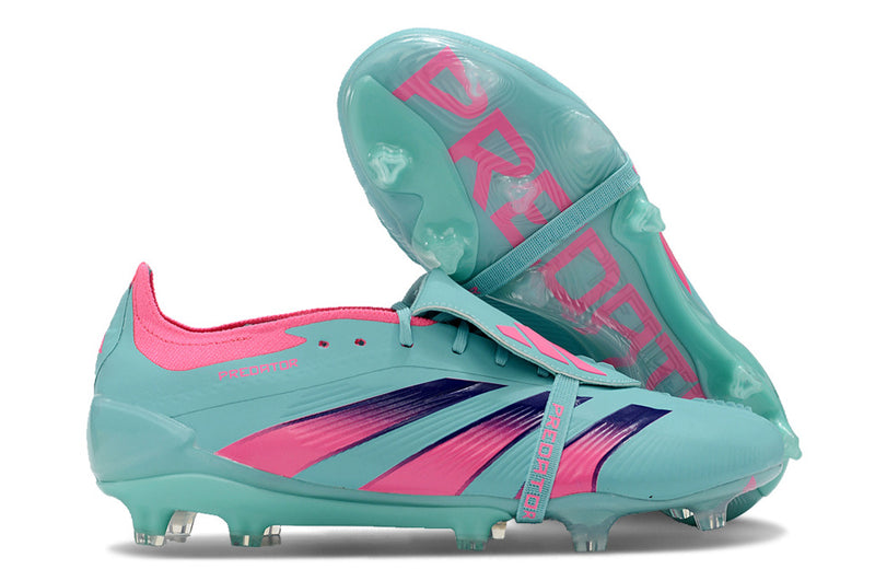 Chuteira Adidas Predator Elite Tongue FG - Azul e Rosa