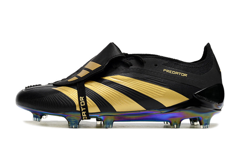 Chuteira Adidas Predator Elite Tongue FG - Preta e Dourada