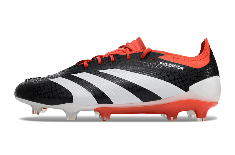 Chuteira Adidas Predator Elite FG - Preta, Branca e Laranja