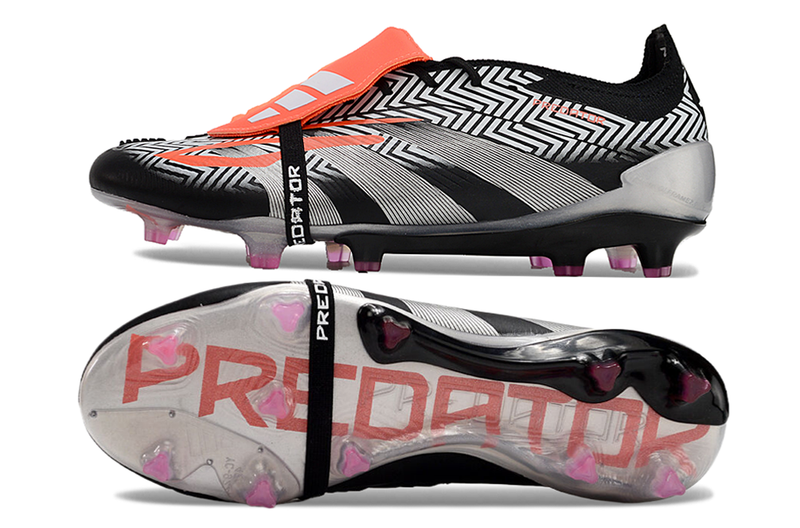 Chuteira Adidas Predator Elite Tongue FG - Preta e Cinza