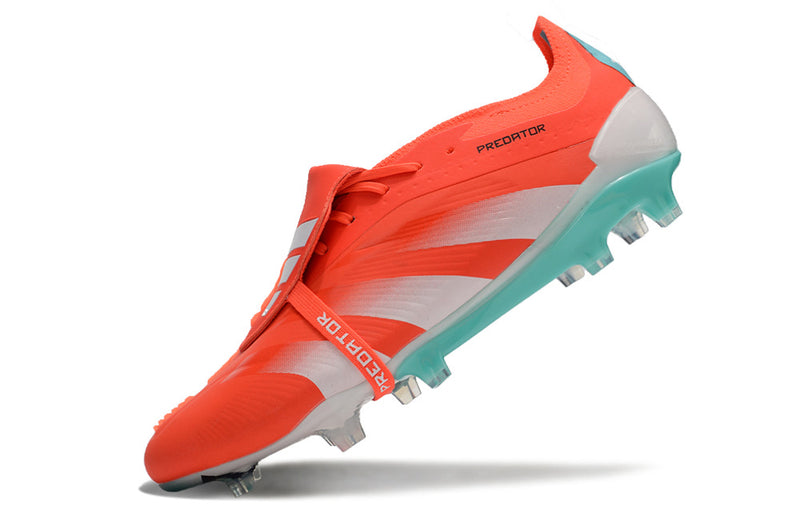 Chuteira Adidas Predator Elite Tongue FG - Laranja e Ciano