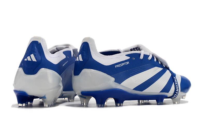 Chuteira Adidas Predator Elite Tongue FG - Azul e Branca