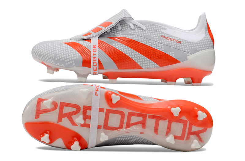 Chuteira Adidas Predator Elite Tongue FG - Cinza e Laranja