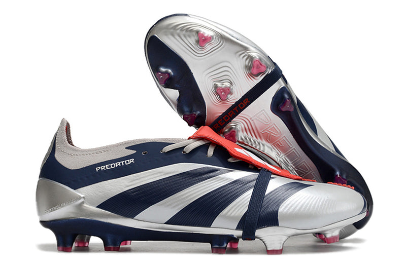 Chuteira Adidas Predator Elite Tongue FG - Cinza e Azul