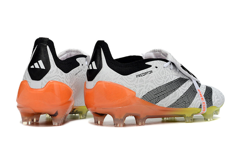 Chuteira Adidas Predator Elite Tongue FG - Branca e Laranja