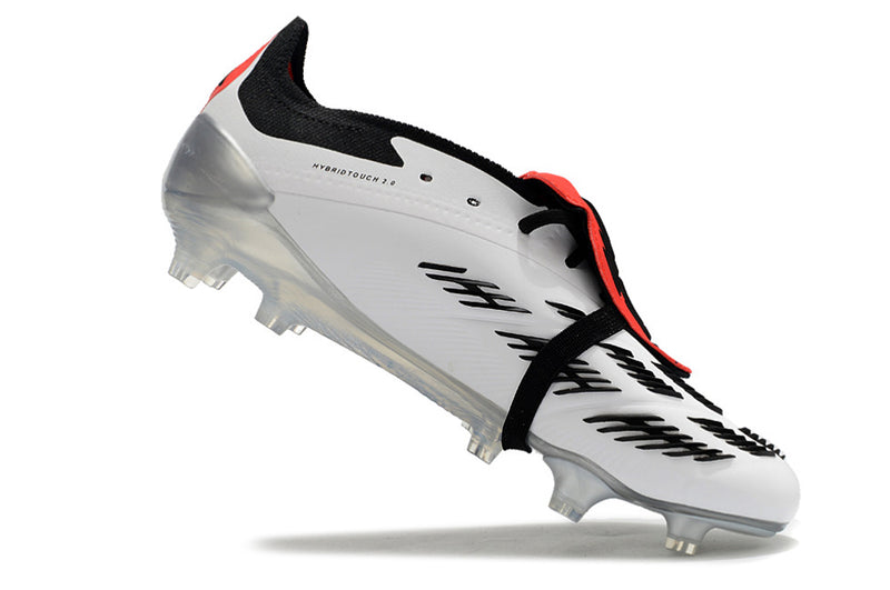 Chuteira Adidas Predator Elite Tongue FG - Branca e Preta