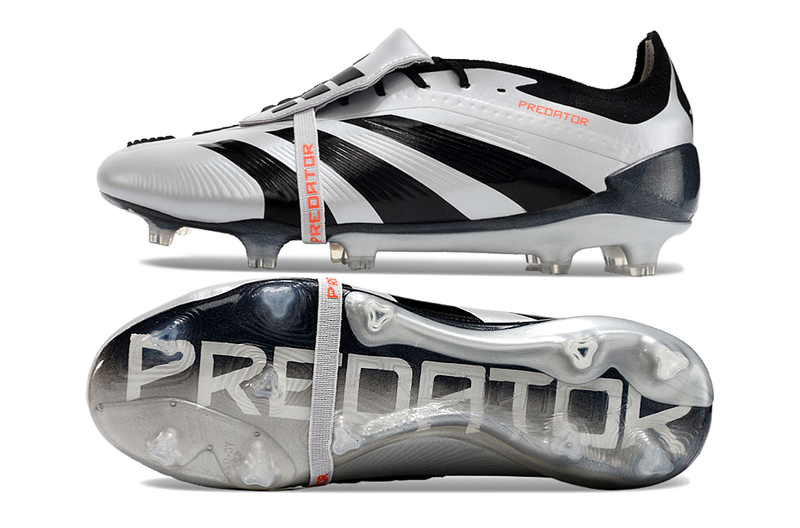 Chuteira Adidas Predator Elite Tongue FG - Preta e Branca