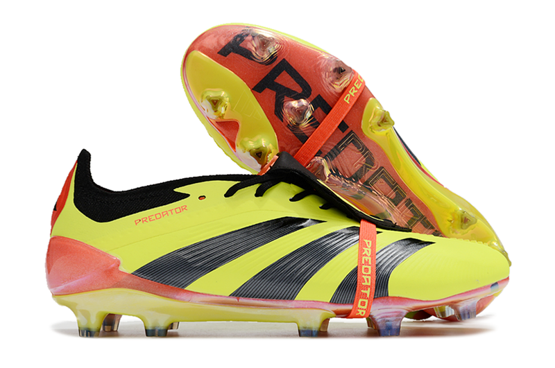 Chuteira Adidas Predator Elite Tongue FG - Amarela e Preta