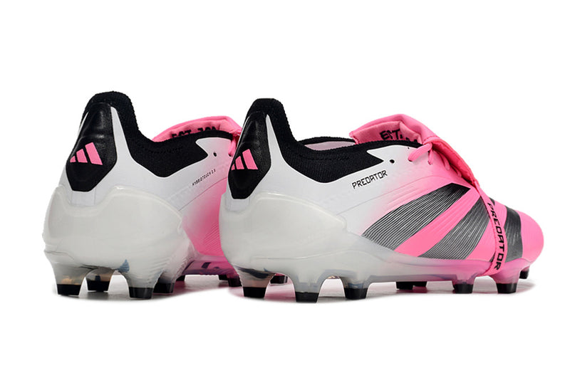 Chuteira Adidas Predator Elite Tongue FG - Rosa e Cinza