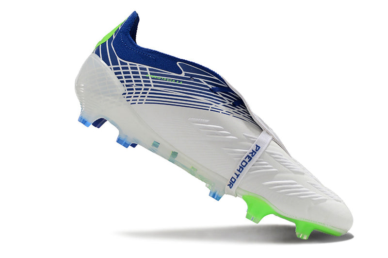 Chuteira Adidas Predator Elite Tongue FG - Branca e Azul