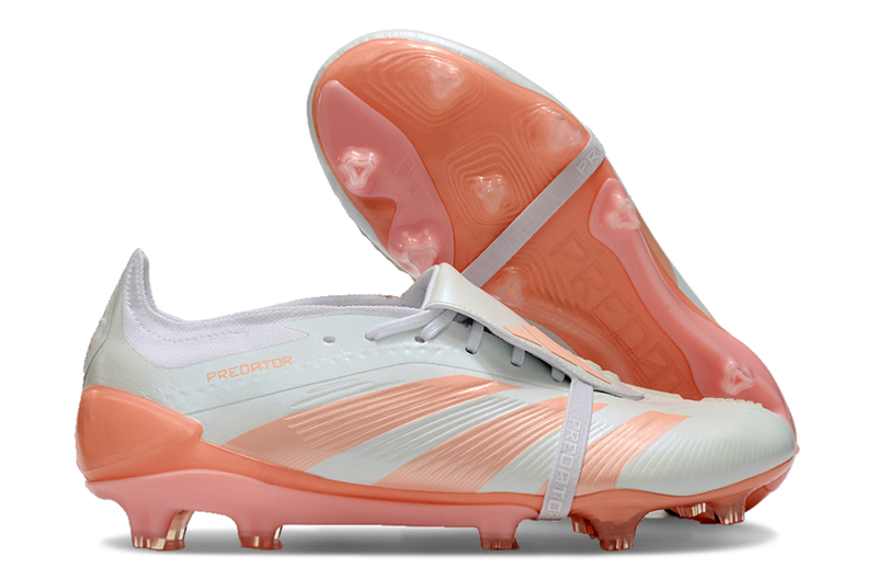 Chuteira Adidas Predator Elite Tongue FG - Branca e Salmão