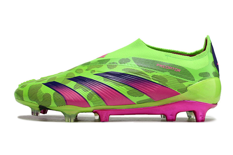 Chuteira Adidas Predator Elite Laceless FG - Verde e Rosa