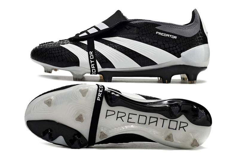 Chuteira Adidas Predator Elite Tongue FG - Preta e Branca