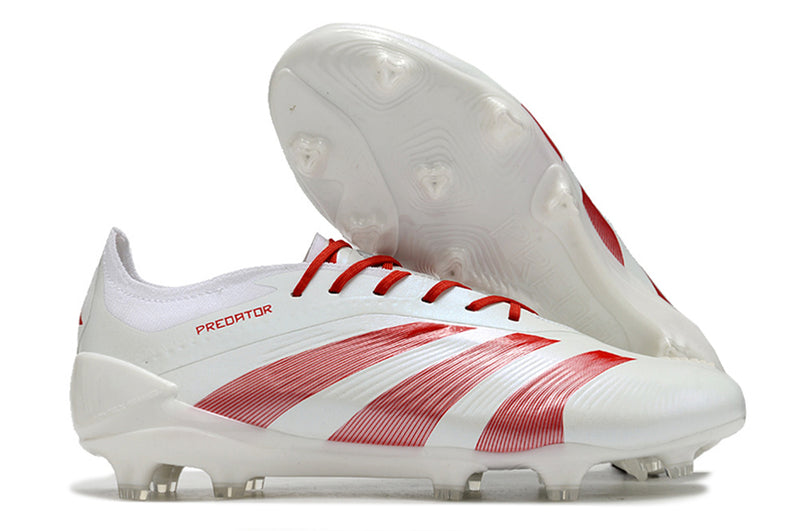 Chuteira Adidas Predator Elite FG - Branca e Vermelha