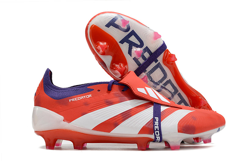 Chuteira Adidas Predator Elite Tongue FG - Laranja e Branca