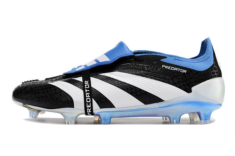 Chuteira Adidas Predator Elite Tongue FG - Preta, Branca e Azul