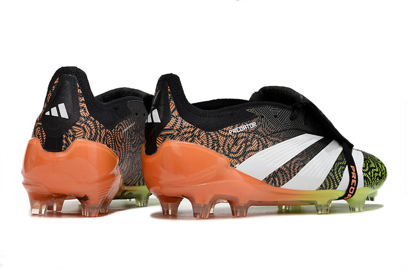 Chuteira Adidas Predator Elite Tongue FG - Branca, Laranja e Verde