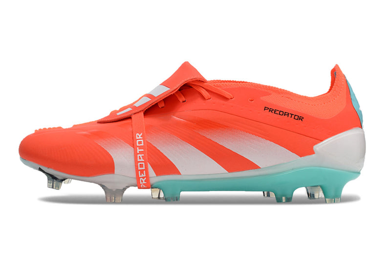 Chuteira Adidas Predator Elite Tongue FG - Laranja e Ciano